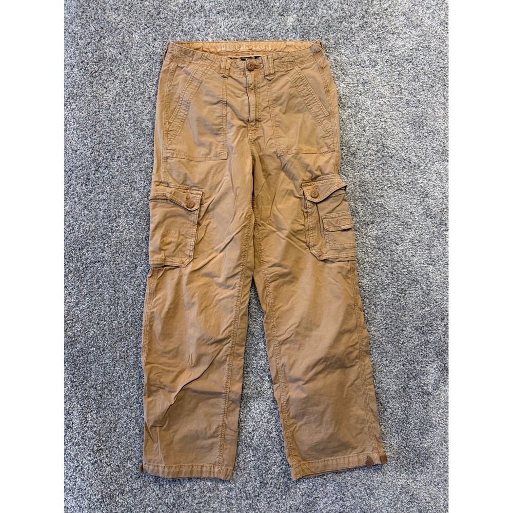 American Eagle Cargo Pants Womens 6 Brown Baggy Jogger Stretch Utility Pocket